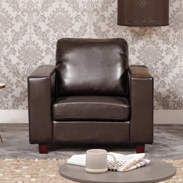 Leather on sale saucer chair